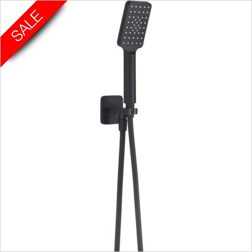 JTP Showers - Hix Square Water Outlet With Holder, Hose & Hand Shower